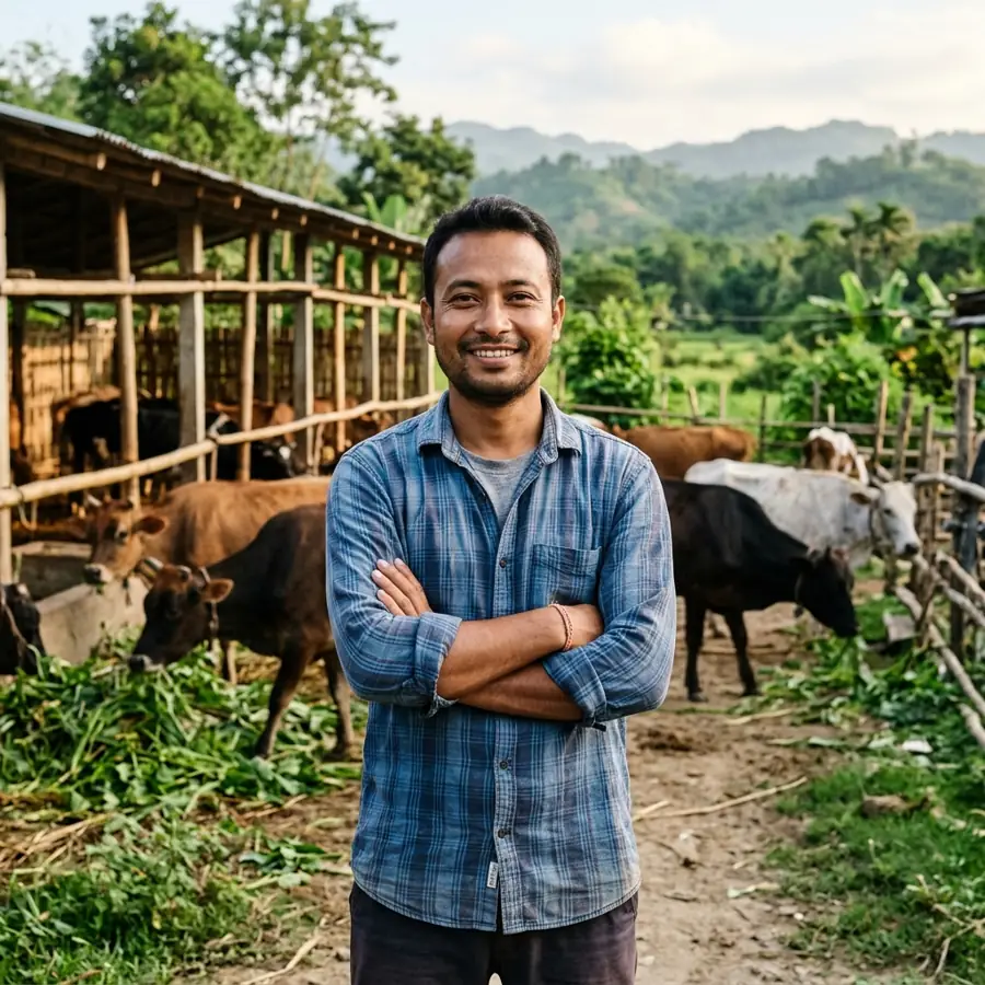 Mentor on his dairy farm